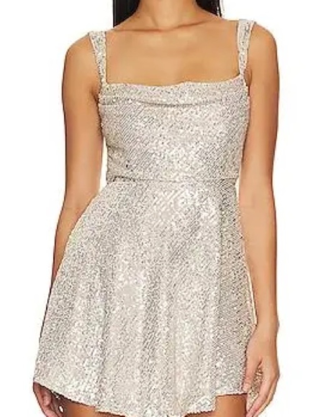 For Love And Lemons Candice Mini Dress (Champagne Sequin)